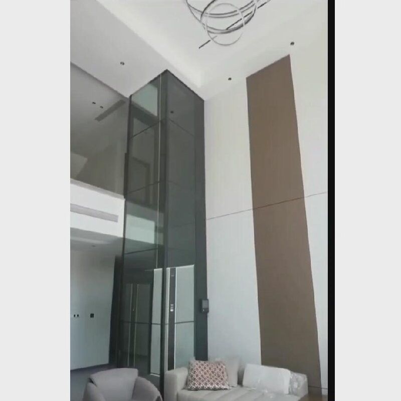 مصعد آمن وموثوق به مصمم من الفولاذ المقاوم للصدأ مع زر وقف الطوارئ