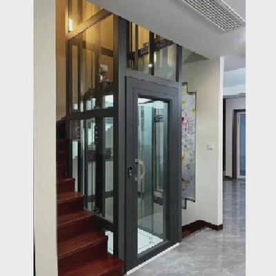 الشعور الصناعي الجاذبية المصعد المنزلي بدون غرفة آلة 400 كجم كابينة مخصصة