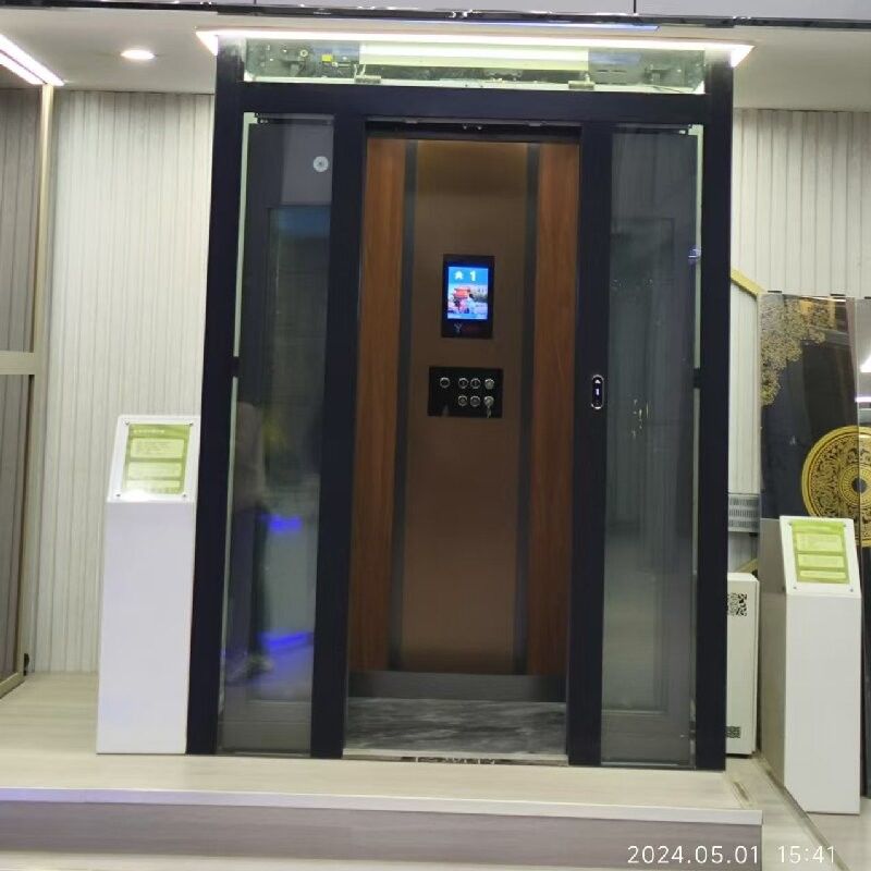 المصعد الجامح المنزلي بدون معدات 500-1000 كجم سعة الباب المنزلق التلقائي